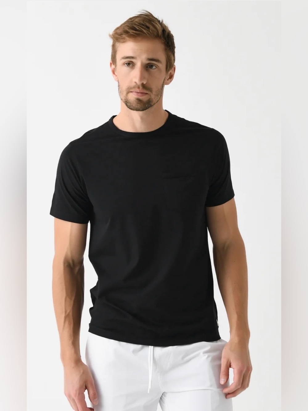 Vuori V1031 Mens Feather Pocket Tee Shirt Black Medium M Athletic Cotton Blend